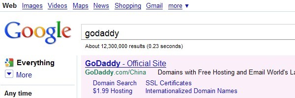 Godaddy的1.99美元/月的空间